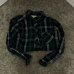 Time and tru altered (cropped) flannel size s
